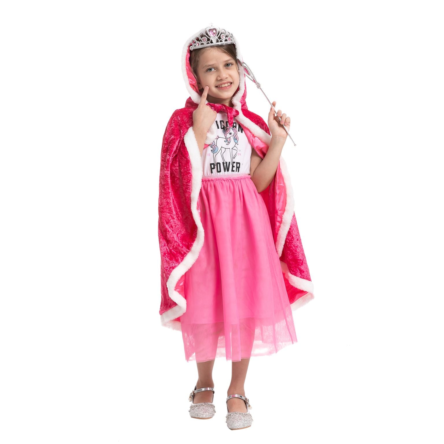 open lace back dress Princess Costume Accessories Set (Pink)- SPOOKTACULAR
