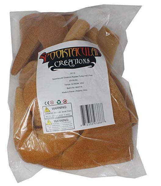 Plush Roasted Turkey Hats 3 Pack - Spooktacular Creations