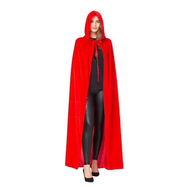 Long Hooded Velvet Cloak Cosplay Costume Role Play - Women