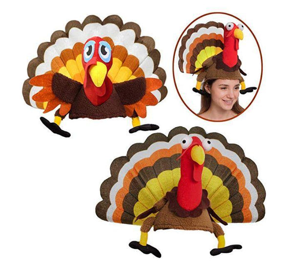 2 Turkey Hats for Happy Thanksgiving Party Costume, Outfit, Dress, Decorations - Spooktacular Creations