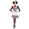 Sexy Creepy Evil Scary Clown Costume for Women - Adult