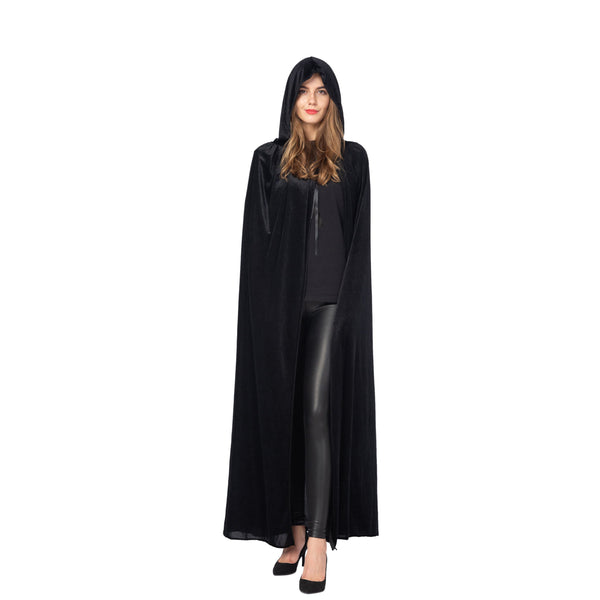 Long Hooded Velvet Cloak Cosplay Costume Role Play - Women