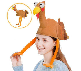 Plush Turkey Gobbler Hat with Long Neck