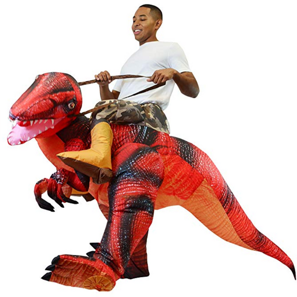 Inflatable Ride-On Red Raptor Costume