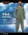 Men's Flight Pilot Adult Costume with Accessory for Halloween Top Gun Party(Large)