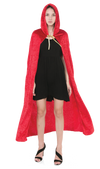 Hooded Velvet Cloak Cape Costume Cosplay - Adult