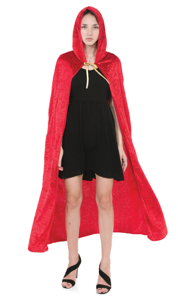 Hooded Velvet Cloak Cape Costume Cosplay - Adult