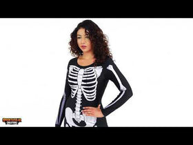 Glow-in-the-Dark Lady Skeleton Costume - Adult