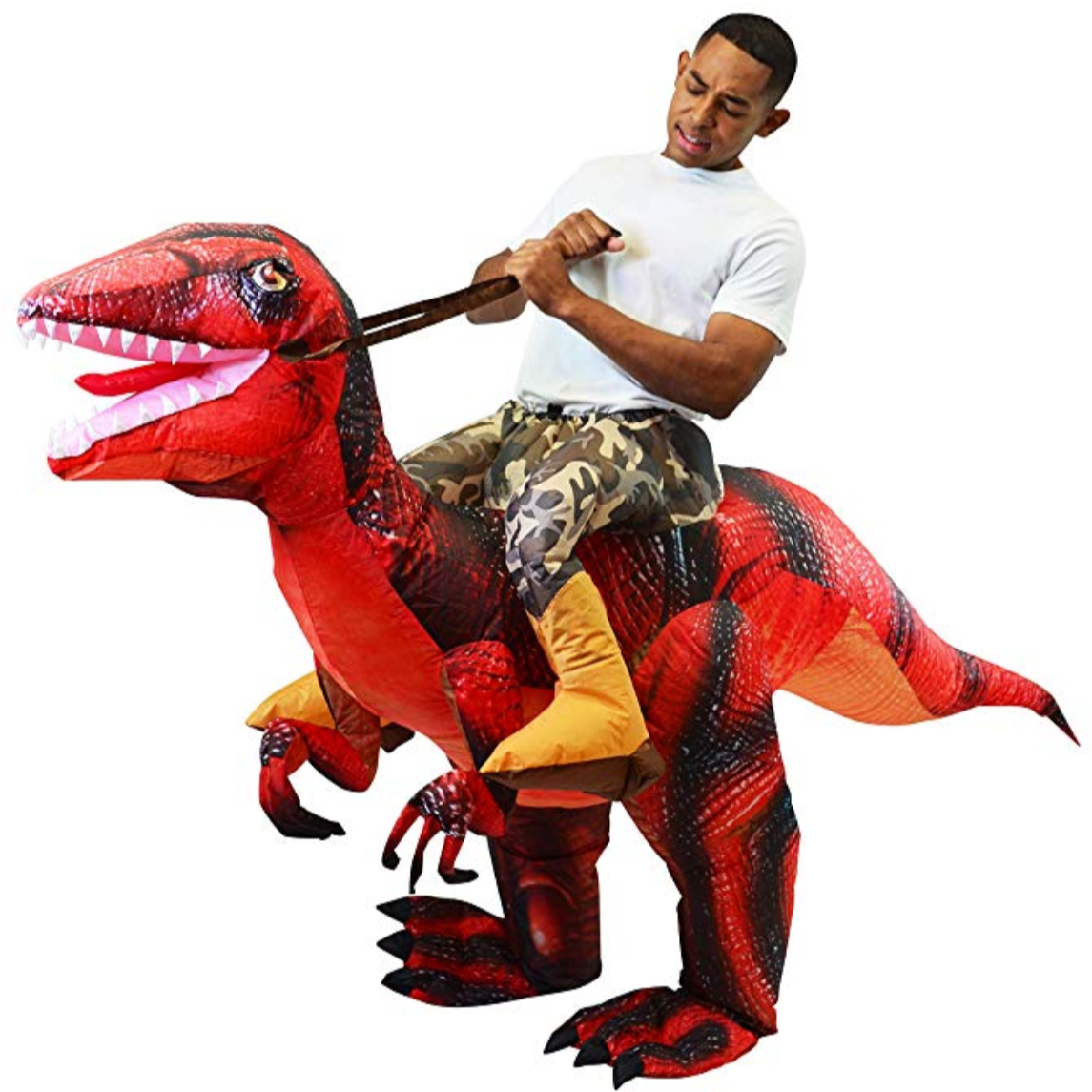 Inflatable Ride-On Red Raptor Costume | Spooktacular Creations