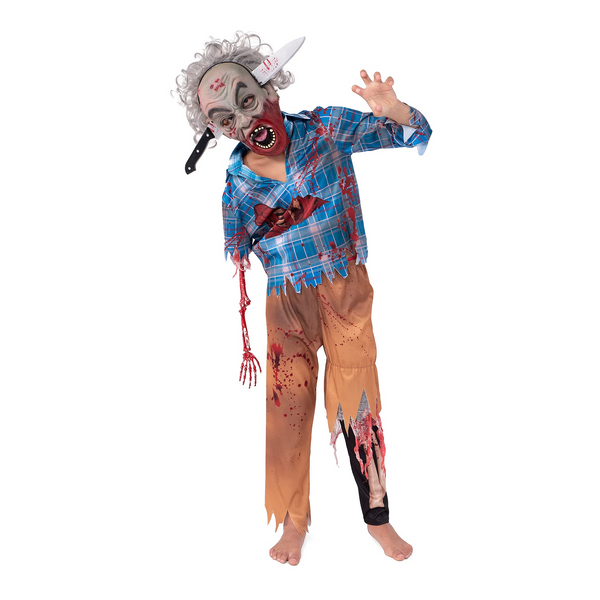 Boy wounds zombie costume