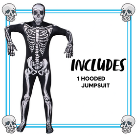 Men Realistic Skeleton Jumpsuit Costume