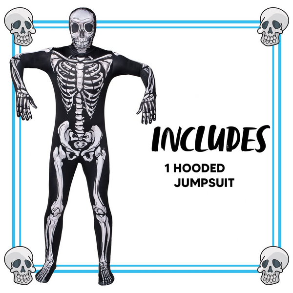 Men Realistic Skeleton Jumpsuit Costume