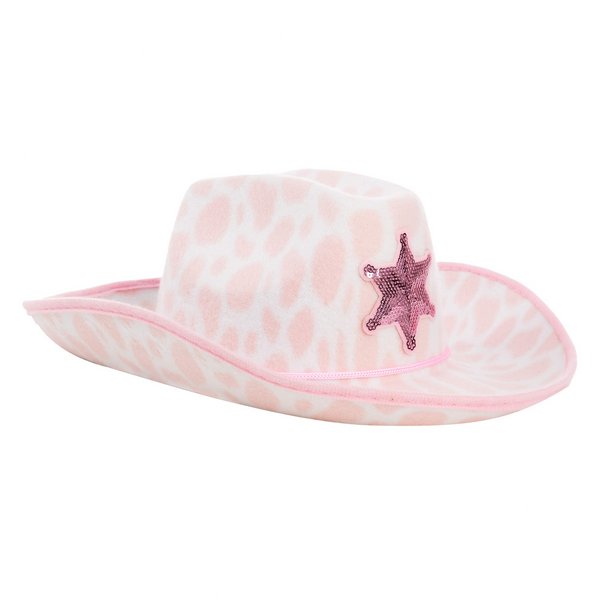 Pink Cow Print Cowboy Hats, 2 Pack