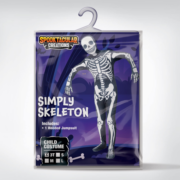 Child Unisex Simply Skeleton Costume