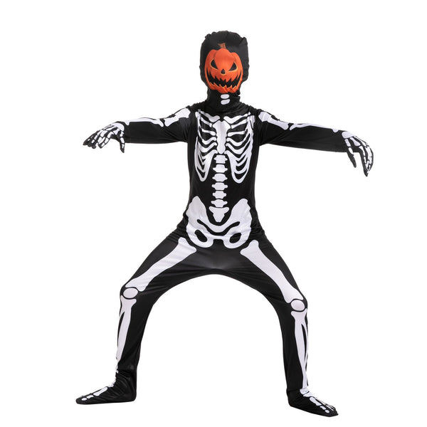 Pumpkin Second Skin Skeleton Costume - Child