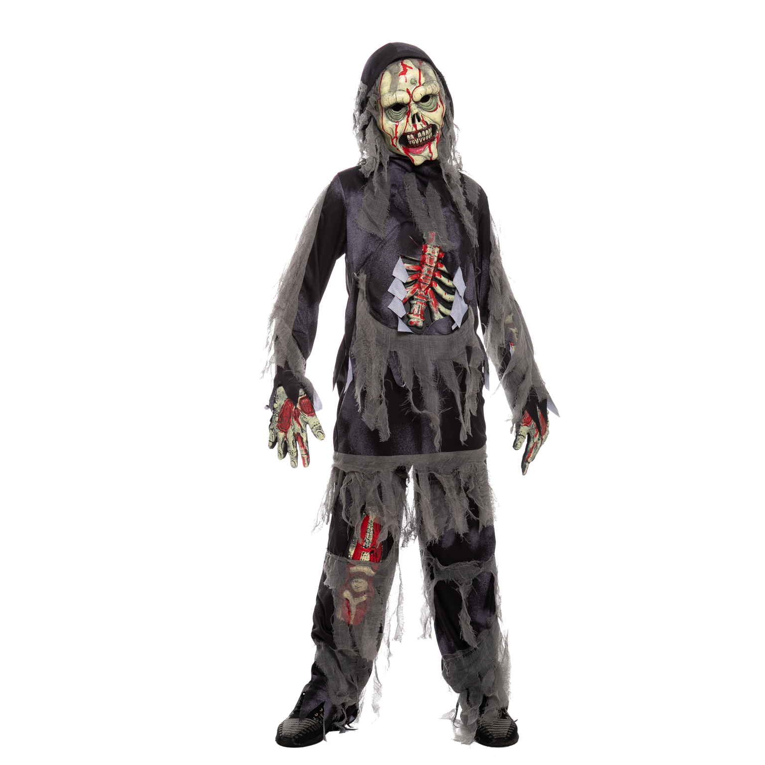 Child Boy Horror Black Zombie Costume SPOOKTACULAR