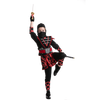 Samurai Red Ninja Costume for Girls Cosplay- Child