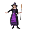 Purple Witch Costume with Spider Web Skirt - Child