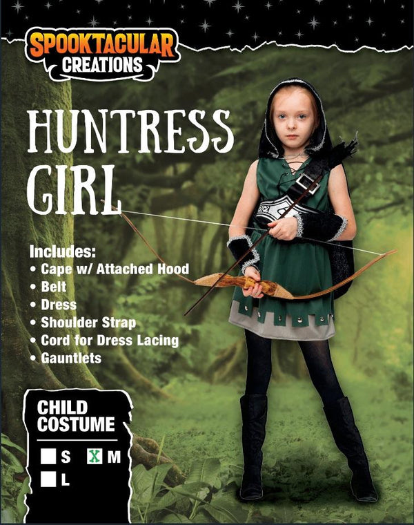 Warrior Night Hooded Huntress Costume for Halloween Tween Girls with Accessories - Spooktacular Creations
