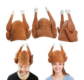 Plush Roasted Turkey Hats, 3 Pack