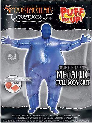 Inflatable Costume Full Body Suit Halloween Costume Metallic Shiny Adult Size - Spooktacular Creations
